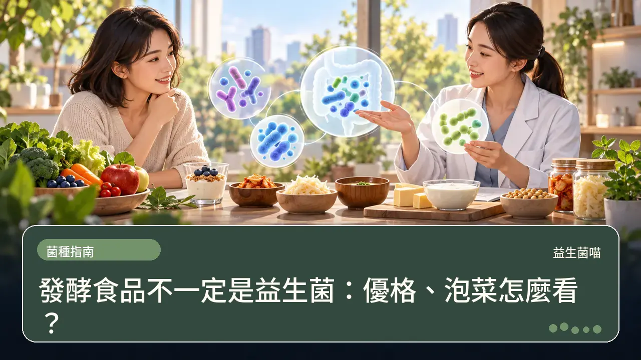 發酵食品不一定是益生菌：優格、泡菜怎麼看？主題插畫