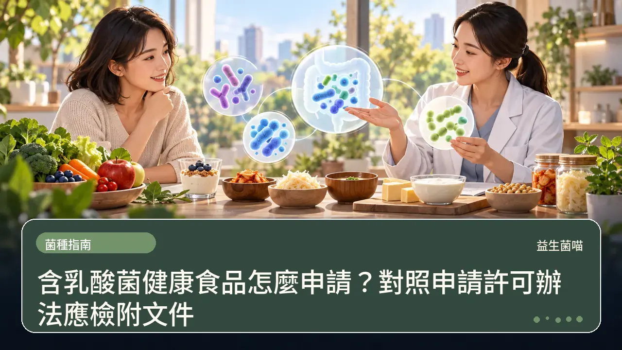 含乳酸菌健康食品怎麼申請？對照申請許可辦法應檢附文件主題插畫