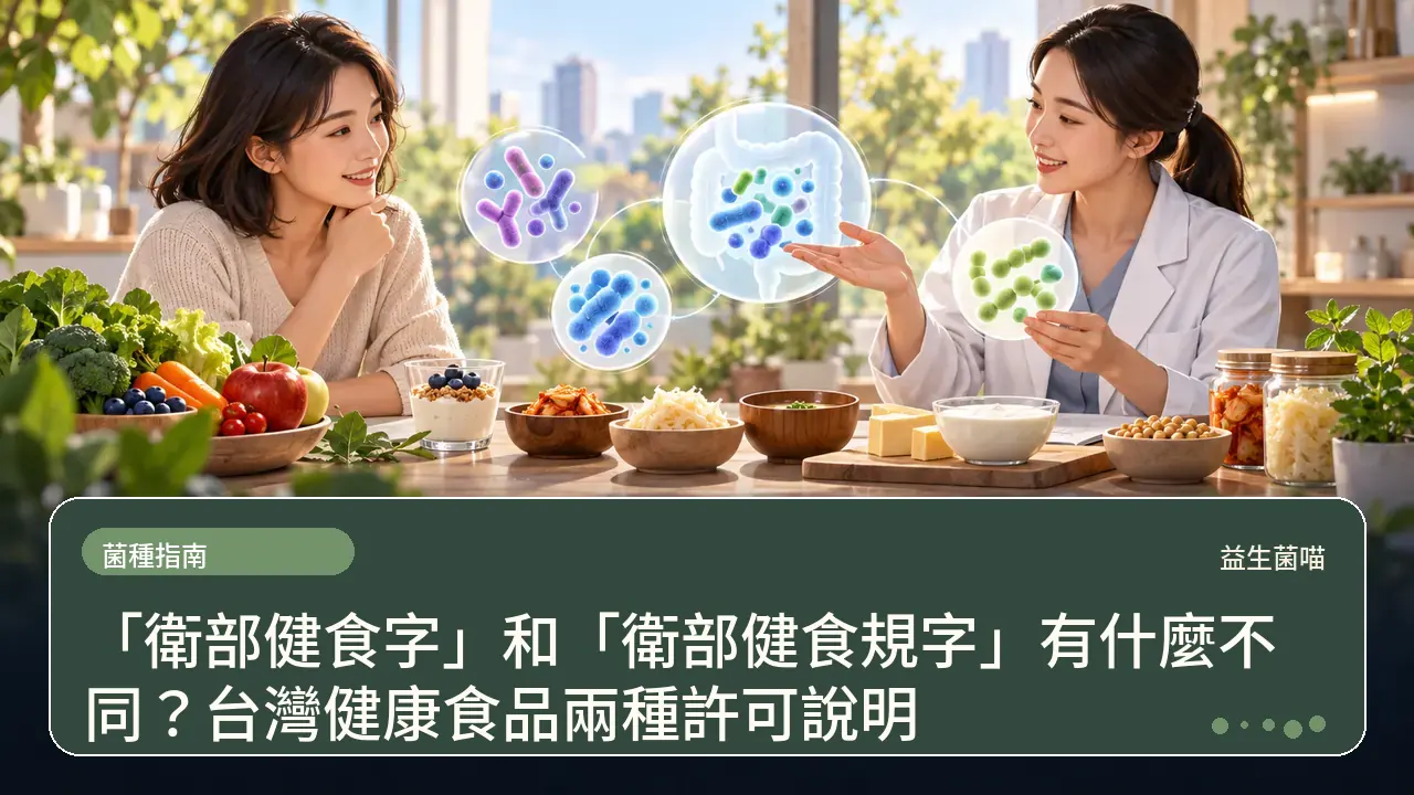 「衛部健食字」和「衛部健食規字」有什麼不同?台灣健康食品兩種許可說明主題插畫