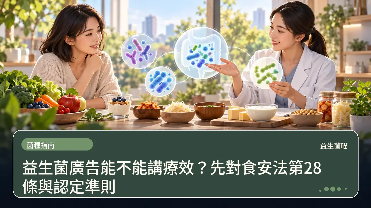 益生菌廣告能不能講療效?先對食安法第28條與認定準則主題插畫